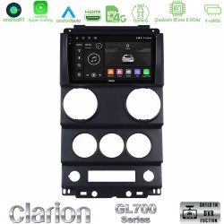 Clarion GL700 Series 8Core Android13 4+64GB Jeep Wrangler 2Door 2008-2010 Navigation Multimedia Tablet 9" Με Carplay & Android Auto