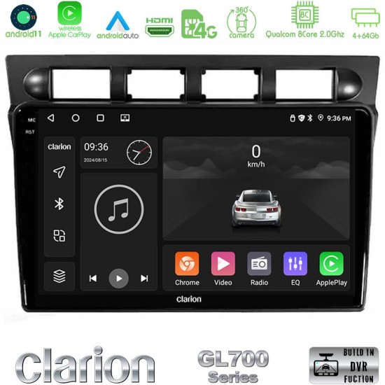 Clarion GL700 Series Kia Picanto 2004-2007 8Core Android13 4+64GB Navigation Multimedia Tablet 9" Με Carplay & Android Auto Με Carplay & Android Auto