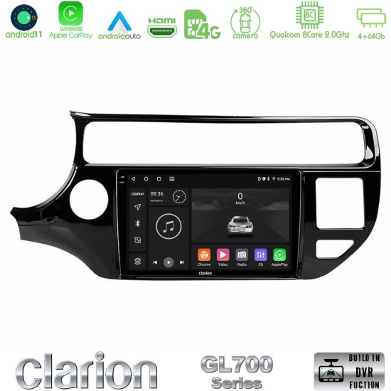 Clarion GL700 Series 8Core Android13 4+64GB Kia Rio 2015-2017 Navigation Multimedia Tablet 9" Με Carplay & Android Auto