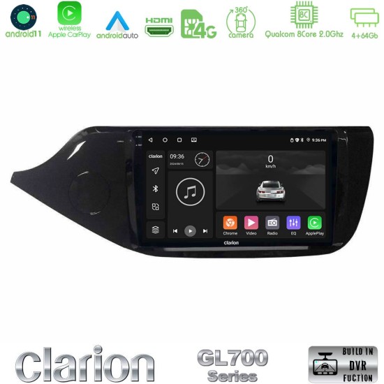 Clarion GL700 Series 8Core Android13 4+64GB Kia Ceed 2013-2017 Navigation Multimedia Tablet 9" Με Carplay & Android Auto