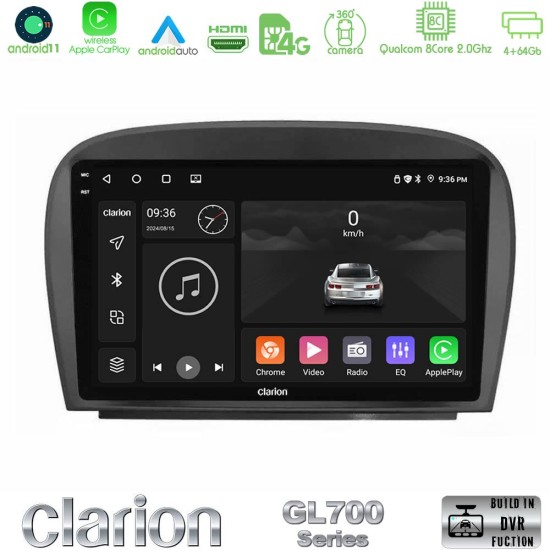 Clarion GL700 Series 8Core Android13 4+64GB Mercedes SL Class 2005-2011 Navigation Multimedia Tablet 9" Με Carplay & Android Auto