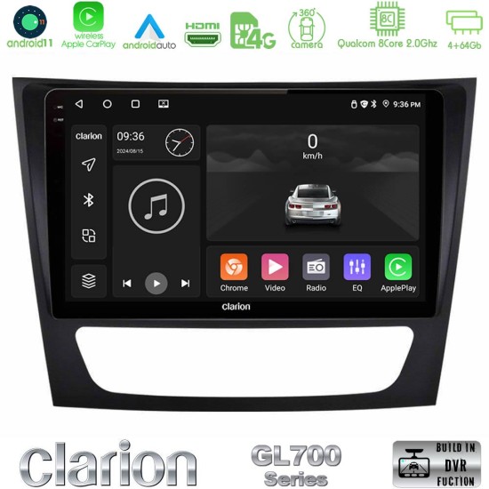 Clarion GL700 Series 8Core Android13 4+64GB Mercedes E Class / CLS Class Navigation Multimedia Tablet 9" Με Carplay & Android Auto Clarion GL700 Series 8Core Android13 4+64GB Mercedes E Class / CLS Class Navigation Multimedia Tablet 9" Με Carplay & Android Auto