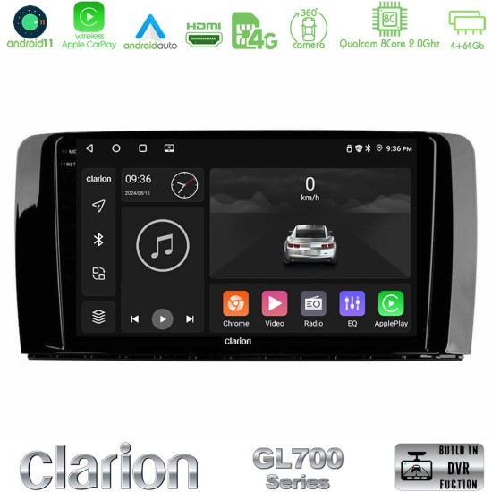 Clarion GL700 Series 8Core Android13 4+64GB Mercedes R Class Navigation Multimedia Tablet 9" Με Carplay & Android Auto