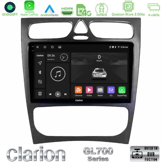 Clarion GL700 Series 8Core Android13 4+64GB Mercedes C Class (W203) Navigation Multimedia Tablet 9" Με Carplay & Android Auto Clarion GL700 Series 8Core Android13 4+64GB Mercedes C Class (W203) Navigation Multimedia Tablet 9" Με Carplay & Android Auto