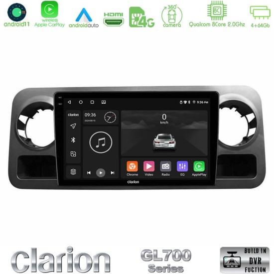 Clarion GL700 Series 8Core Android13 4+64GB Mercedes Sprinter W907 Navigation Multimedia Tablet 10" Με Carplay & Android Auto