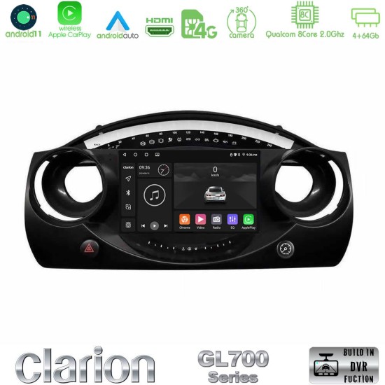 Clarion GL700 Series 8Core Android13 4+64GB Mini Cooper R50 Navigation Multimedia Tablet 9" Με Carplay & Android Auto