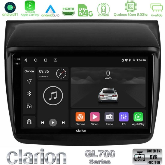 Clarion GL700 Series 8Core Android13 4+64GB Mitsubishi L200 Navigation Multimedia Tablet 9" Με Carplay & Android Auto