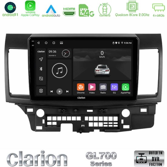 Clarion GL700 Series 8Core Android13 4+64GB Mitsubishi Lancer 2008 – 2015 Navigation Multimedia Tablet 10" Με Carplay & Android Auto
