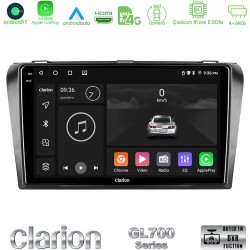 Clarion GL700 Series 8Core Android13 4+64GB Mazda 3 2004-2009 Navigation Multimedia Tablet 9" Με Carplay & Android Auto
