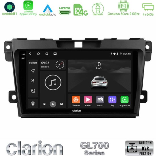Clarion GL700 Series 8Core Android13 4+64GB Mazda CX-7 2007-2011 Navigation Multimedia Tablet 9" Με Carplay & Android Auto