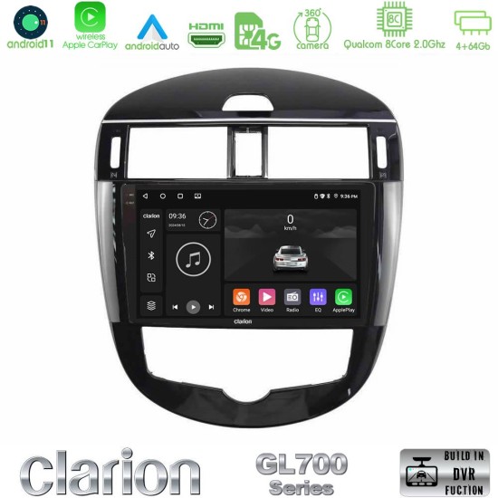 Clarion GL700 Series 8Core Android13 4+64GB Nissan Pulsar 2015-2018 Navigation Multimedia Tablet 9" Με Carplay & Android Auto