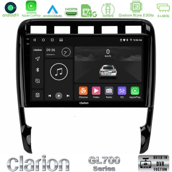Clarion GL700 Series 8Core Android13 4+64GB Porsche Cayenne 2003-2010 Navigation Multimedia Tablet 9" Με Carplay & Android Auto