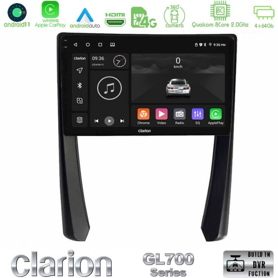 Clarion GL700 Series 8Core Android13 4+64GB Porsche 911/Cayman/Boxster Navigation Multimedia Tablet 9" Με Carplay & Android Auto Clarion GL700 Series 8Core Android13 4+64GB Porsche 911/Cayman/Boxster Navigation Multimedia Tablet 9" Με Carplay & Android Auto