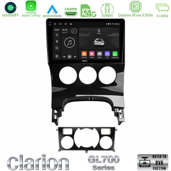 Clarion GL700 Series 8Core Android13 4+64GB Peugeot 3008 AUTO A/C Navigation Multimedia Tablet 9" Με Carplay & Android Auto