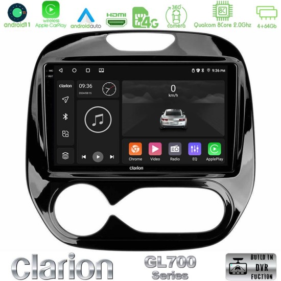 Clarion GL700 Series 8Core Android13 4+64GB Renault Captur 2013-2019 Navigation Multimedia Tablet 9" Με Carplay & Android Auto