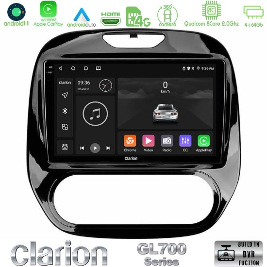 Clarion GL700 Series 8Core Android13 4+64GB Renault Captur 2013-2019 (Manual AC) Navigation Multimedia Tablet 9" Με Carplay & Android Auto Clarion GL700 Series 8Core Android13 4+64GB Renault Captur 2013-2019 (Manual AC) Navigation Multimedia Tablet 9" Με Carplay & Android Auto