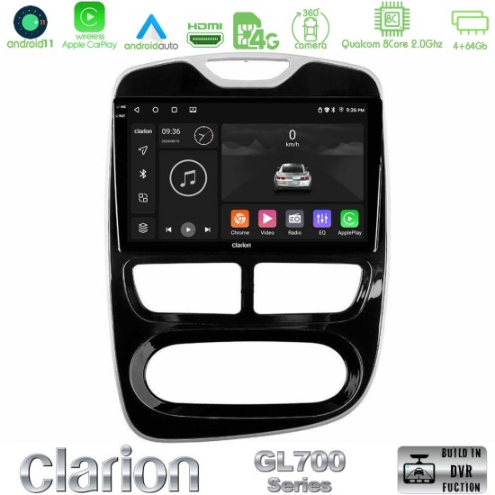 Clarion GL700 Series 8Core Android13 4+64GB Renault Clio 2012-2016 Navigation Multimedia Tablet 9" Με Carplay & Android Auto