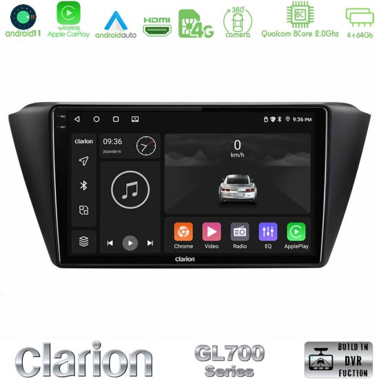 Clarion GL700 Series 8Core Android13 4+64GB Skoda Fabia 2015-2021 Navigation Multimedia Tablet 9" Με Carplay & Android Auto Clarion GL700 Series 8Core Android13 4+64GB Skoda Fabia 2015-2021 Navigation Multimedia Tablet 9" Με Carplay & Android Auto