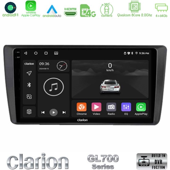 Clarion GL700 Series Skoda Octavia 2004-2012 8Core Android13 4+64GB Navigation Multimedia Tablet 9" Με Carplay & Android Auto Clarion GL700 Series Skoda Octavia 2004-2012 8Core Android13 4+64GB Navigation Multimedia Tablet 9" Με Carplay & Android Auto