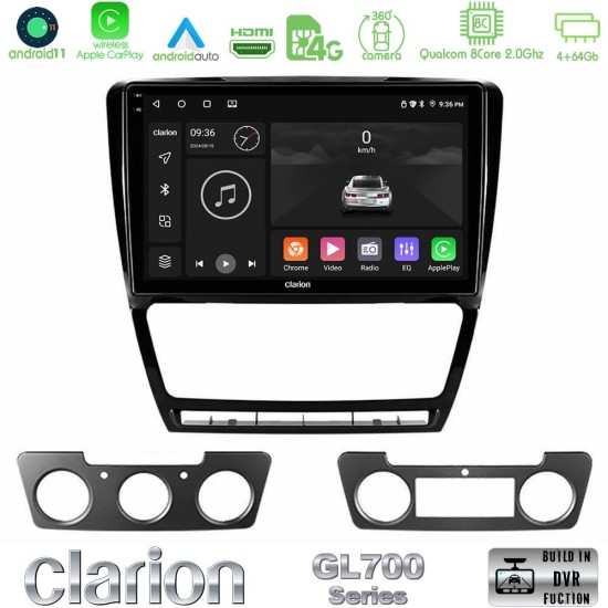 Clarion GL700 Series 8Core Android13 4+64GB Skoda Octavia 5 Navigation Multimedia Tablet 10" Με Carplay & Android Auto Clarion GL700 Series 8Core Android13 4+64GB Skoda Octavia 5 Navigation Multimedia Tablet 10" Με Carplay & Android Auto