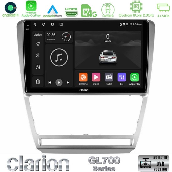 Clarion GL700 Series 8Core Android13 4+64GB Skoda Octavia 5 Navigation Multimedia Tablet 10" Με Carplay & Android Auto Clarion GL700 Series 8Core Android13 4+64GB Skoda Octavia 5 Navigation Multimedia Tablet 10" Με Carplay & Android Auto