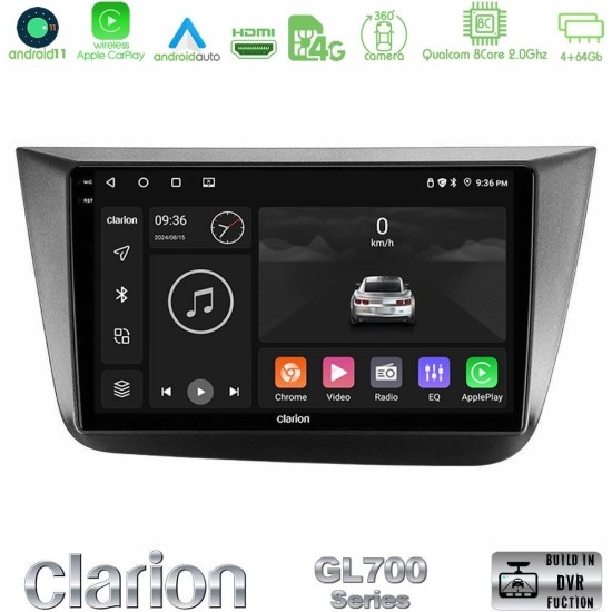 Clarion GL700 Series 8Core Android13 4+64GB Seat Altea 2004-2015 Navigation Multimedia Tablet 9" Με Carplay & Android Auto