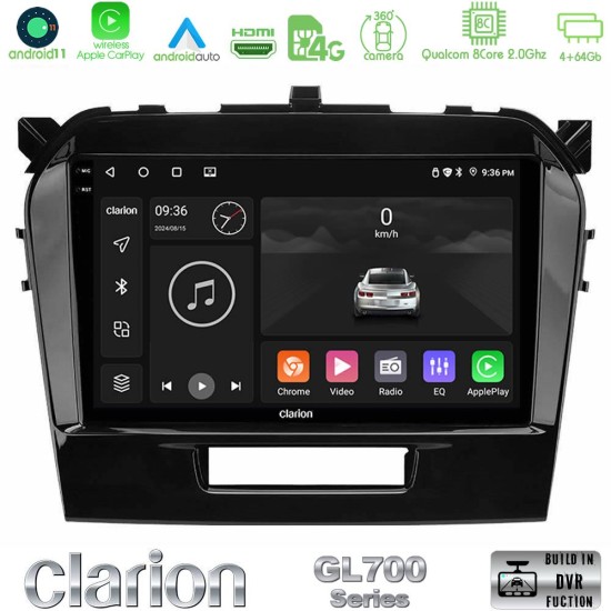 Clarion GL700 Series 8Core Android13 4+64GB Suzuki Vitara 2015-2024 Navigation Multimedia Tablet 9" Με Carplay & Android Auto Clarion GL700 Series 8Core Android13 4+64GB Suzuki Vitara 2015-2024 Navigation Multimedia Tablet 9" Με Carplay & Android Auto