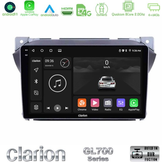 Clarion GL700 Series Suzuki Alto & Nissan Pixo 8Core Android13 4+64GB Navigation Multimedia Tablet 9" Με Carplay & Android Auto Clarion GL700 Series Suzuki Alto & Nissan Pixo 8Core Android13 4+64GB Navigation Multimedia Tablet 9" Με Carplay & Android Auto