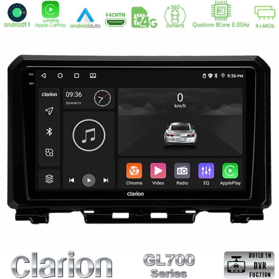 Clarion GL700 Series 8Core Android13 4+64GB Suzuki Jimny 2018-2022 Navigation Multimedia Tablet 9" Με Carplay & Android Auto Clarion GL700 Series 8Core Android13 4+64GB Suzuki Jimny 2018-2022 Navigation Multimedia Tablet 9" Με Carplay & Android Auto