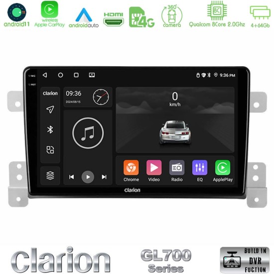 Clarion GL700 Series 8Core Android13 4+64GB Suzuki Grand Vitara Navigation Multimedia Tablet 9" Με Carplay & Android Auto Clarion GL700 Series 8Core Android13 4+64GB Suzuki Grand Vitara Navigation Multimedia Tablet 9" Με Carplay & Android Auto