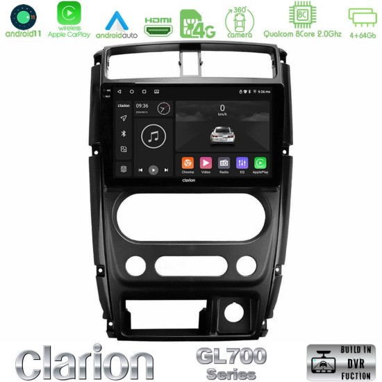 Clarion GL700 Series 8Core Android13 4+64GB Suzuki Jimny 2007-2017 Navigation Multimedia Tablet 9" Με Carplay & Android Auto