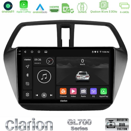 Clarion GL700 Series 8Core Android13 4+64GB Suzuki SX4 S-Cross Navigation Multimedia Tablet 9" Με Carplay & Android Auto Clarion GL700 Series 8Core Android13 4+64GB Suzuki SX4 S-Cross Navigation Multimedia Tablet 9" Με Carplay & Android Auto