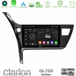 Clarion GL700 Series 8Core Android13 4+64GB Toyota Corolla 2017-2018 Navigation Multimedia Tablet 10" Με Carplay & Android Auto