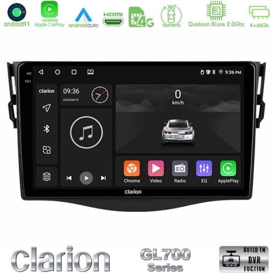 Clarion GL700 Series 8Core Android13 4+64GB Toyota RAV4 Navigation Multimedia Tablet 9" Με Carplay & Android Auto Clarion GL700 Series 8Core Android13 4+64GB Toyota RAV4 Navigation Multimedia Tablet 9" Με Carplay & Android Auto