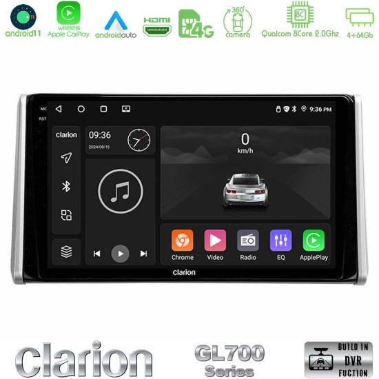 Clarion GL700 Series 8Core Android13 4+64GB Toyota RAV4 2019-2023 Navigation Multimedia Tablet 10" Με Carplay & Android Auto Clarion GL700 Series 8Core Android13 4+64GB Toyota RAV4 2019-2023 Navigation Multimedia Tablet 10" Με Carplay & Android Auto