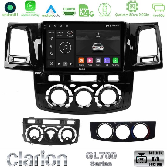 Clarion GL700 Series 8Core Android13 4+64GB Toyota Hilux 2007-2011 Navigation Multimedia Tablet 9" Με Carplay & Android Auto Clarion GL700 Series 8Core Android13 4+64GB Toyota Hilux 2007-2011 Navigation Multimedia Tablet 9" Με Carplay & Android Auto