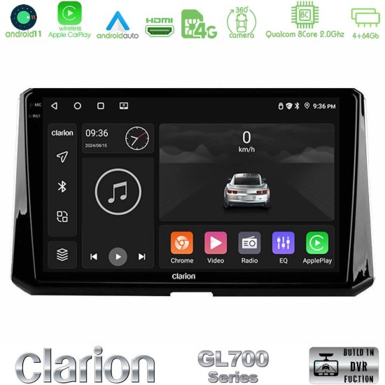 Clarion GL700 Series 8Core Android13 4+64GB Toyota Corolla 2019-2022 Navigation Multimedia Tablet 10" Με Carplay & Android Auto Clarion GL700 Series 8Core Android13 4+64GB Toyota Corolla 2019-2022 Navigation Multimedia Tablet 10" Με Carplay & Android Auto