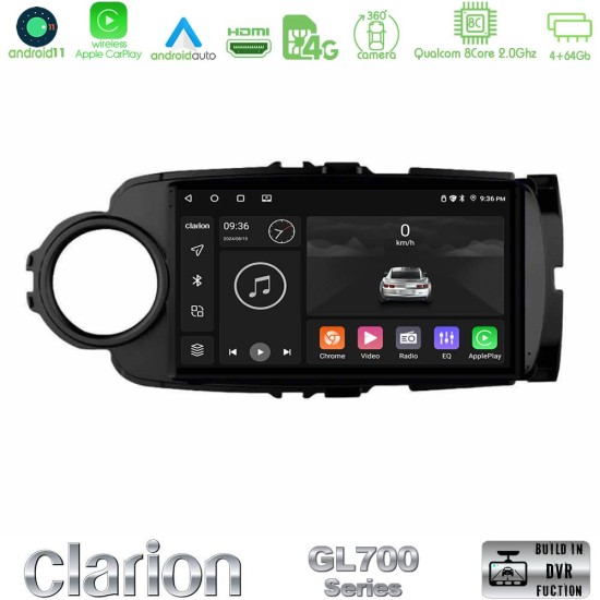 Clarion GL700 Series 8Core Android13 4+64GB Toyota Yaris Navigation Multimedia Tablet 9" (Μαύρο Χρώμα) Με Carplay & Android Auto Clarion GL700 Series 8Core Android13 4+64GB Toyota Yaris Navigation Multimedia Tablet 9" (Μαύρο Χρώμα) Με Carplay & Android Auto