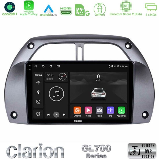 Clarion GL700 Series 8Core Android13 4+64GB Toyota RAV4 2001 - 2006 Navigation Multimedia Tablet 9" Με Carplay & Android Auto Clarion GL700 Series 8Core Android13 4+64GB Toyota RAV4 2001 - 2006 Navigation Multimedia Tablet 9" Με Carplay & Android Auto