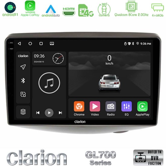 Clarion GL700 Series 8Core Android13 4+64GB Toyota Yaris 1999 - 2006 Navigation Multimedia Tablet 9" Με Carplay & Android Auto Clarion GL700 Series 8Core Android13 4+64GB Toyota Yaris 1999 - 2006 Navigation Multimedia Tablet 9" Με Carplay & Android Auto