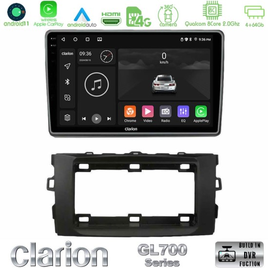 Clarion GL700 Series 8Core Android13 4+64GB Toyota Auris 2013-2016 Navigation Multimedia Tablet 10" Με Carplay & Android Auto Clarion GL700 Series 8Core Android13 4+64GB Toyota Auris 2013-2016 Navigation Multimedia Tablet 10" Με Carplay & Android Auto