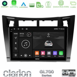 Clarion GL700 Series 8Core Android13 4+64GB Toyota Yaris Navigation Multimedia Tablet 9" (Μαύρο Χρώμα) Με Carplay & Android Auto