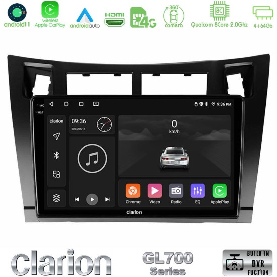 Clarion GL700 Series 8Core Android13 4+64GB Toyota Yaris Navigation Multimedia Tablet 9" (Μαύρο Χρώμα) Με Carplay & Android Auto Clarion GL700 Series 8Core Android13 4+64GB Toyota Yaris Navigation Multimedia Tablet 9" (Μαύρο Χρώμα) Με Carplay & Android Auto