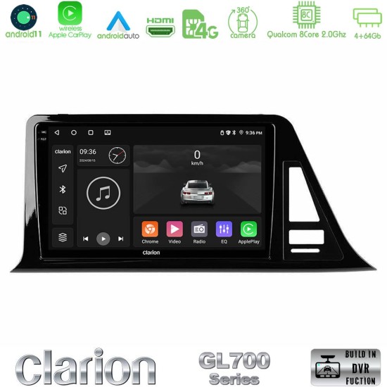 Clarion GL700 Series 8Core Android13 4+64GB Toyota CH-R (Χωρίς Εργ.Οθόνη) Navigation Multimedia Tablet 9" Με Carplay & Android Auto