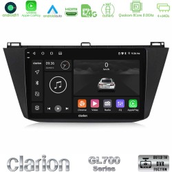 Clarion GL700 Series Vw Tiguan 2016-2022 8Core Android13 4+64GB Navigation Multimedia Tablet 10" Με Carplay & Android Auto