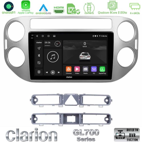 Clarion GL700 Series 8Core Android13 4+64GB VW Tiguan Navigation Multimedia Tablet 9" Με Carplay & Android Auto