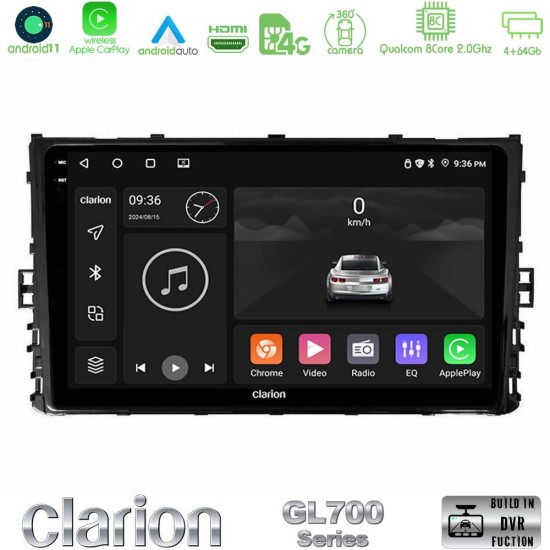 Clarion GL700 Series 8Core Android13 4+64GB VW MQB 2017-> Navigation Multimedia Tablet 9" Με Carplay & Android Auto Clarion GL700 Series 8Core Android13 4+64GB VW MQB 2017-> Navigation Multimedia Tablet 9" Με Carplay & Android Auto