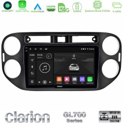 Clarion GL700 Series 8Core Android13 4+64GB VW Tiguan Navigation Multimedia Tablet 9" (23mm alarm button) Με Carplay & Android Auto