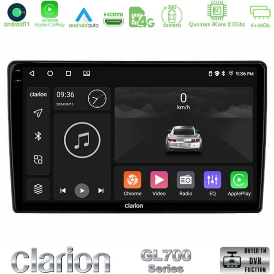 Clarion GL700 Series 8Core Android13 4+64GB Toyota Universal Navigation Multimedia Tablet 9" Με Carplay & Android Auto Clarion GL700 Series 8Core Android13 4+64GB Toyota Universal Navigation Multimedia Tablet 9" Με Carplay & Android Auto
