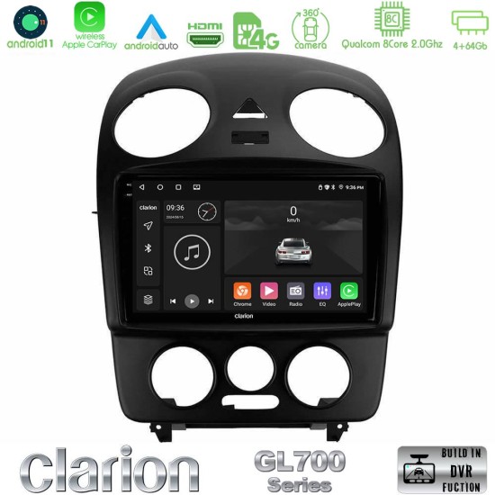 Clarion GL700 Series 8Core Android13 4+64GB VW Beetle Navigation Multimedia Tablet 9" Με Carplay & Android Auto Clarion GL700 Series 8Core Android13 4+64GB VW Beetle Navigation Multimedia Tablet 9" Με Carplay & Android Auto